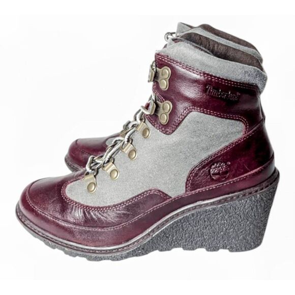 TIMBERLAND Amston Leather Wedge Ankle Boot Size 6.5 - Picture 3 of 9